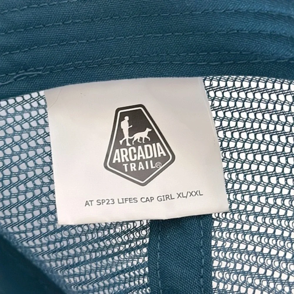 Arcadia Trail logo dog trucker hat girl pink and blue XL/XXL
